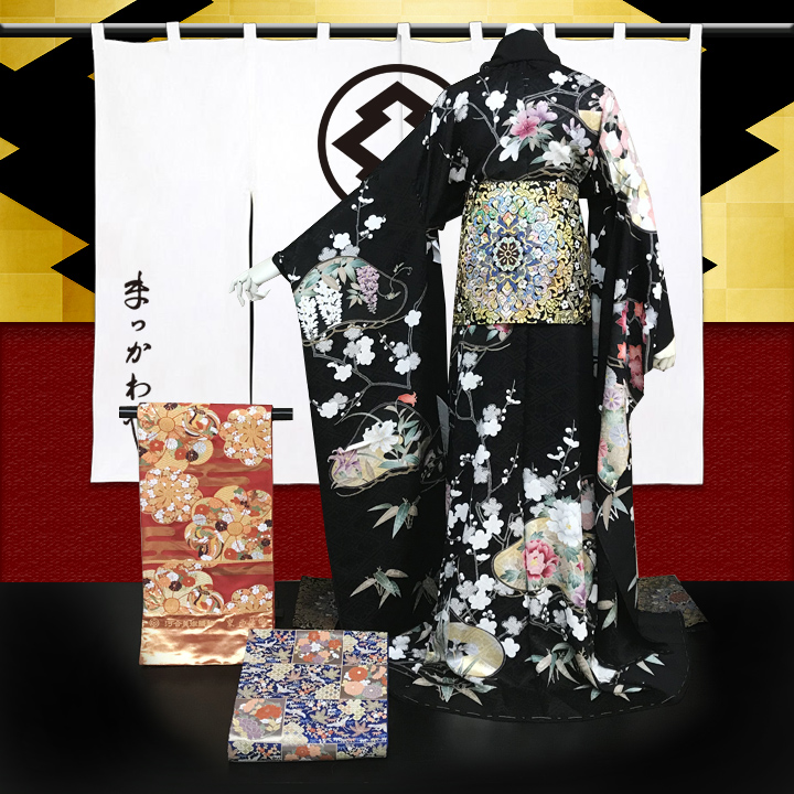 【大人っぽい綺麗系コーデ】黒と古典で統一された大人コーデ。振袖専門サイトMATSUKAWAYAの提案するプロがお見立てたコーディネートはこちら♪ 【大人っぽい綺麗系コーデ】黒と古典で統一された大人コーデ。振袖専門サイトMATSUKAWAYAの提案するプロがお見立てたコーディネートはこちら♪