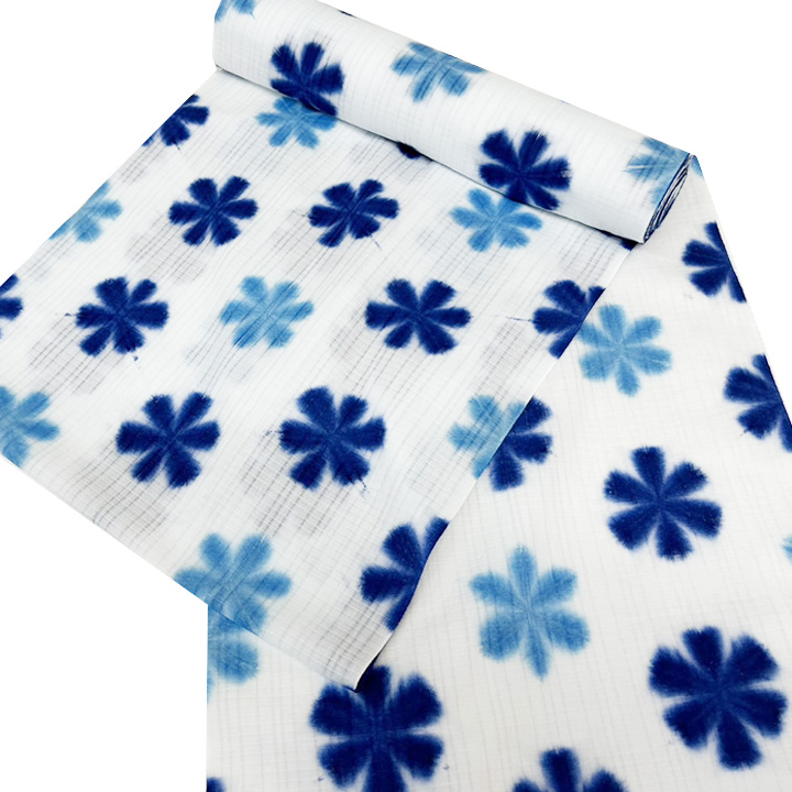 【新着情報】夏色の上品な可愛らしさで着こなす、人気のある雪花絞り浴衣が2反のみ入荷